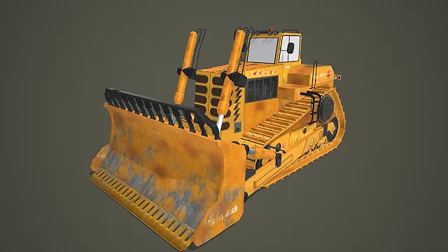 工程用履带式推土机 3D 模型