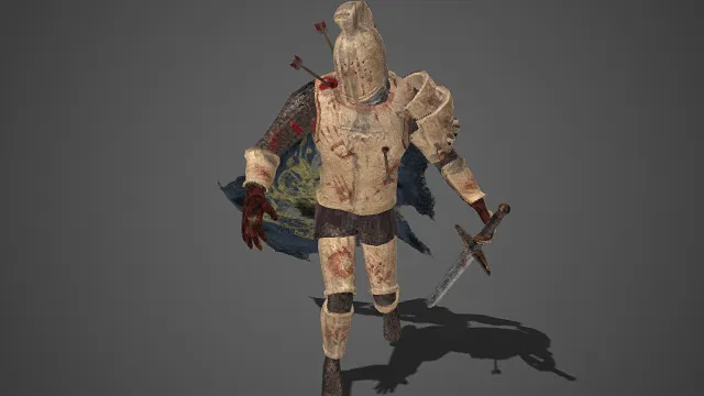 中世纪  骑士  血迹与破损  羽箭  长剑  奇幻类