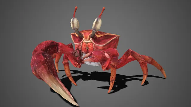 赤红甲壳  长眼柄  巨型尖钳  蟹类  怪物  奇幻