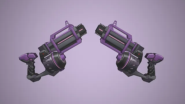 重炮双枪  加特林结构  能量光条  重火力武器