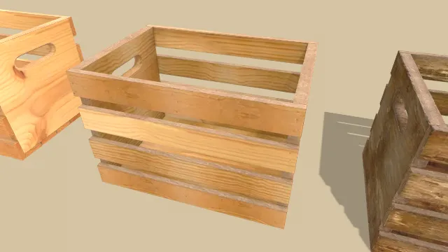 比较整齐的木板组成的箱子简易木箱