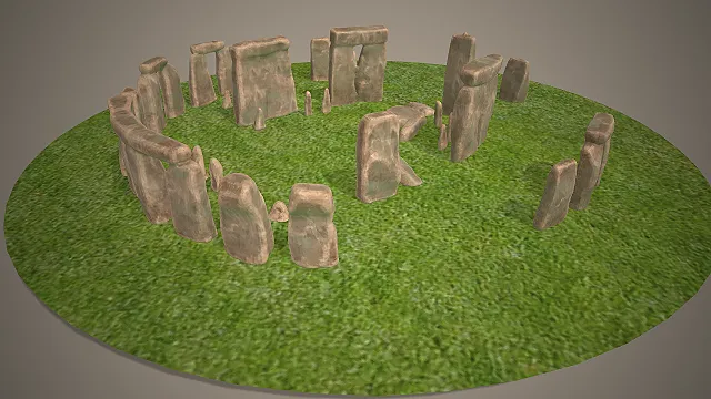 英国史前遗迹巨石阵的3D模型  祭祀遗址