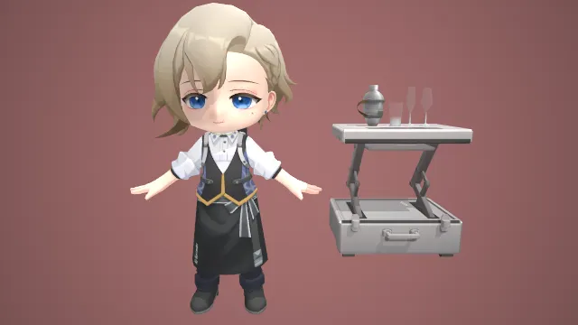 咖啡师  3d模型 手办 pbr模型 