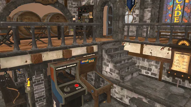 3D卡通风格奇幻游戏厅场景模型，创意设计（3D场景、卡通风格、复古奇幻风，场景设计主题）