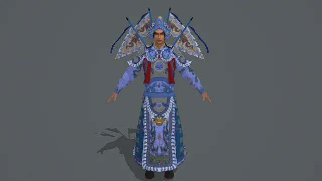 青蓝武生・华丽型戏曲武将套装