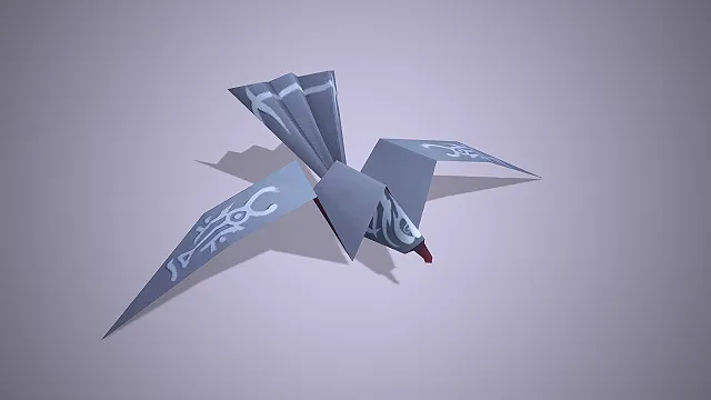 折纸飞鸟  魔法道具  仙侠法器  白色符文  奇幻道具