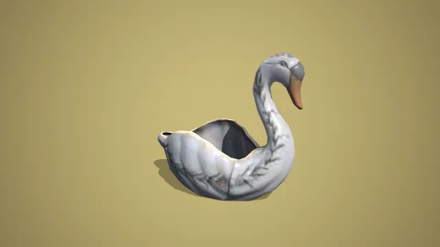 格陶瓷描金花草纹天鹅造型容器