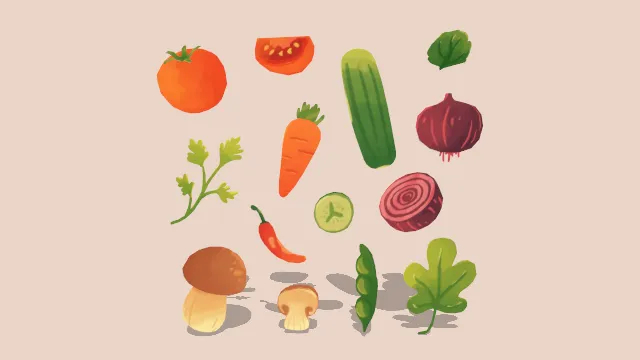 2D风格蔬菜植物建模3D模型