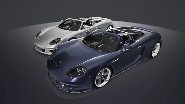 卡通风格保时捷敞篷概念跑车3D模型