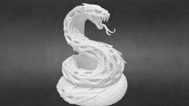 毒液之蛇 奇幻蛇雕像obj