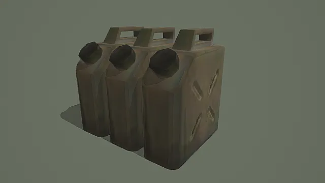 复古做旧金属油桶（多只组合）3D模型