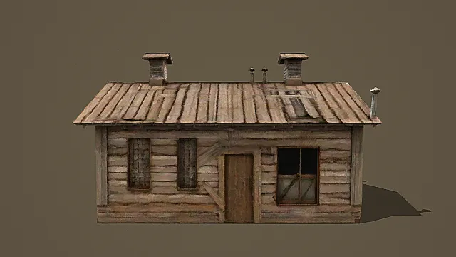 复古废土锈蚀木屋3D模型