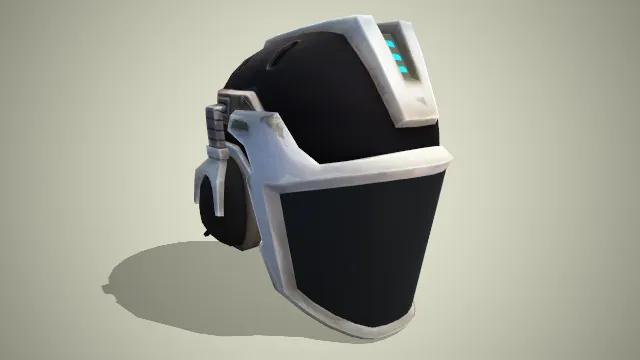 黑色头盔带防护面罩