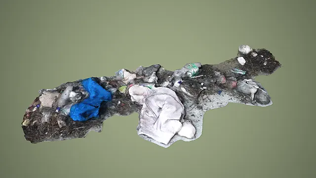 写实风格垃圾堆组合 3D 扫描场景装饰模型