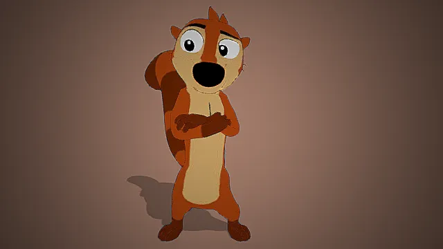 萌系卡通松鼠角色模型