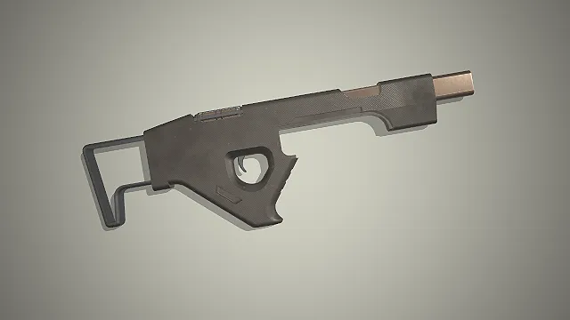 一款采用无托结构的科幻风格步枪模型