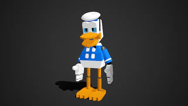 方块风格  唐老鸭  水手制服  白色船形帽  几何块拼接  趣味改造  经典角色