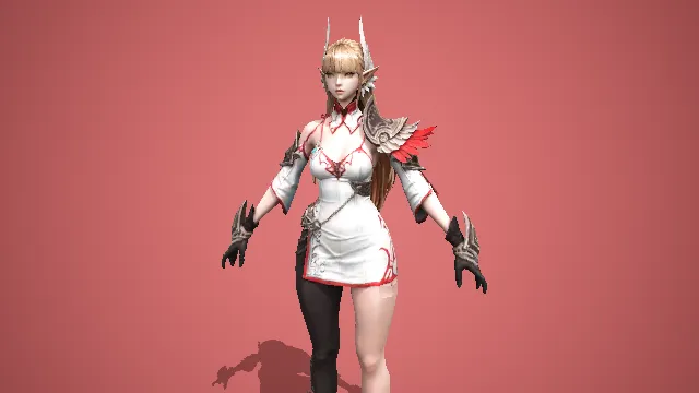 白红纹精灵尖耳轻装女斥候：灵羽绯纹战姬模型
