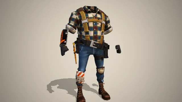 格子衬衫  背带卡扣  牛仔裤  马丁靴  手套