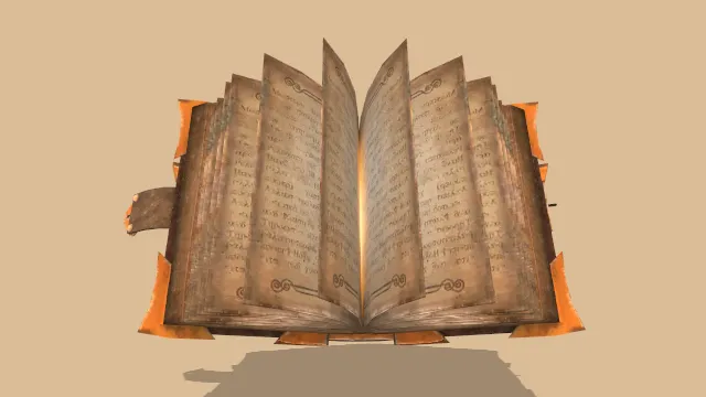 写实翻开的圣骑士之书模型道具