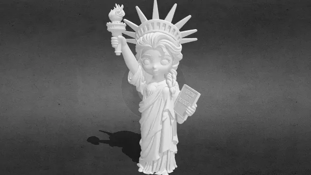 艾莎自由女神Q版小手办stl.stl