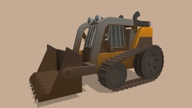 推土机工地机器运动动画