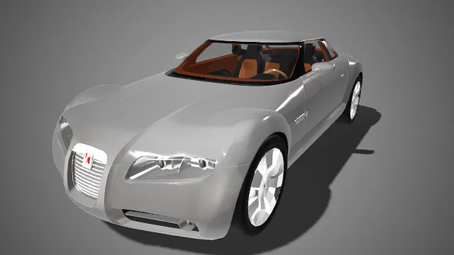 豪华轿跑  银灰色亮面涂装  车身线条流畅圆润  大灯  复古  优雅  