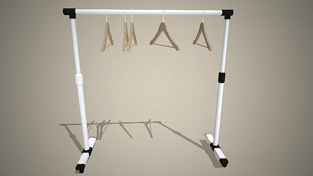 可升降落地衣架  木质三角衣架  收纳家具  衣物整理道具