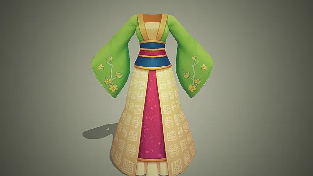 花木兰主题国风裙装模型