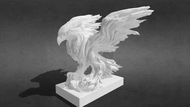 奇幻鸟雕像 风翼鹰雕塑stl.stl