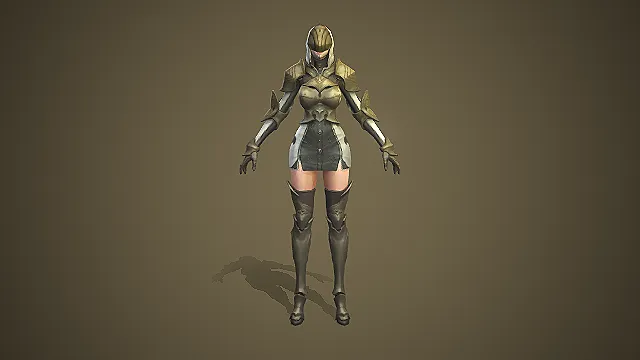 奇幻女战士  半身甲角色  女战士  游戏角色  角色模型