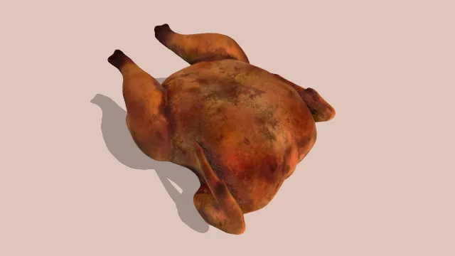 一个完整的烤鸡肉类食物