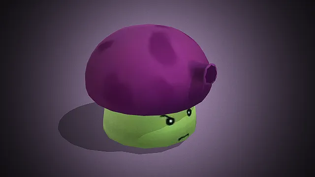 《植物大战僵尸》里 “大喷菇” 的3D模型