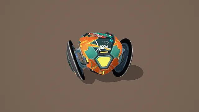 赛博涂鸦风炫彩悬浮载具3D模型