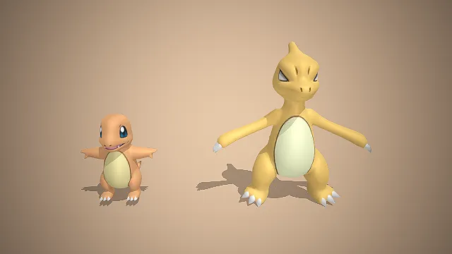 宝可梦  小火龙  卡通形象  手办原型  进化阶段