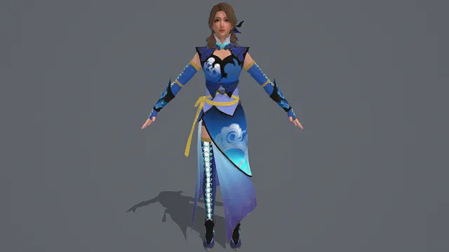 国风仙侠风女性角色模型