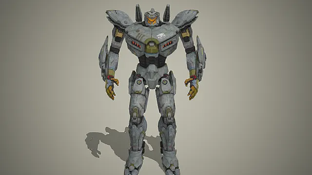 赛博废土风格重型机甲作战单位3D模型 