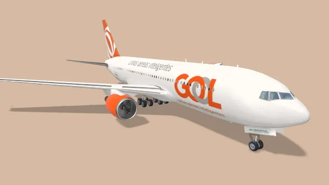 gol航空飞机载客飞机道具模型