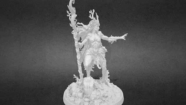 持魔杖的森林女神stl.stl