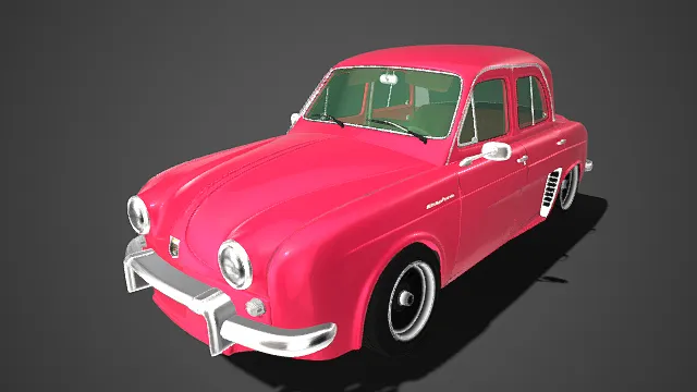 复古  玫红  经典轿车模型  圆润车身  老式轿车  亮面车漆  怀旧