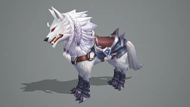 暗黑森林场景魔化白狼坐骑模型 