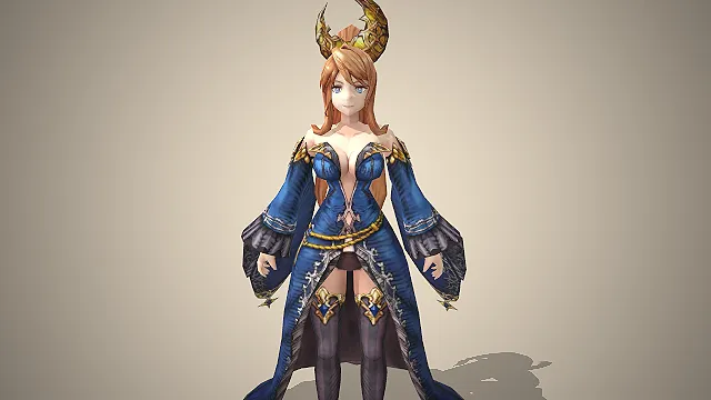 牛角神域女王  神角冠冕  魔纹华服  拖尾长裙