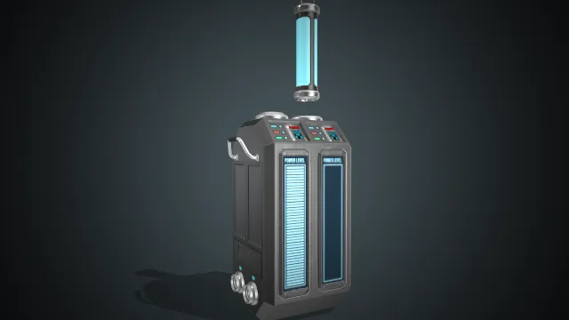 科幻便携式发电机科技箱子