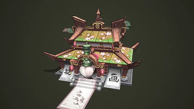 国风画坊游戏建筑模型