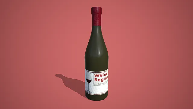 趣味谐音梗初学者抱怨酒红酒瓶 3D 场景装饰模型