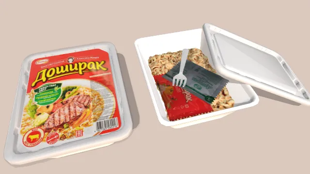 方便面快餐调料包叉塑料盒子食品