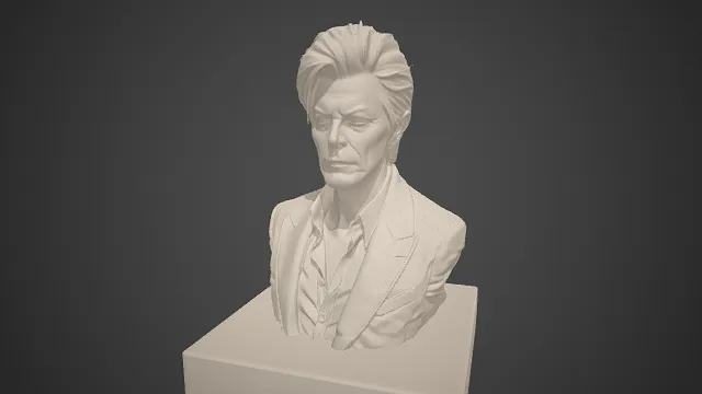 大卫・鲍伊  写实  胸像  西装与衬衫  蓬松发型  雕塑