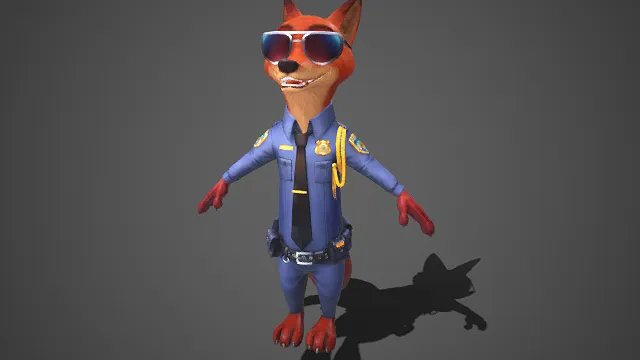 疯狂动物城  尼克狐  玩世不恭  俏皮  耍帅  墨镜