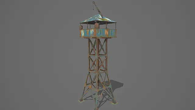 废土锈蚀风瞭望塔3D模型