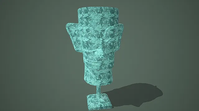 三星堆青铜纵目面具仿古青铜祭祀面像模型